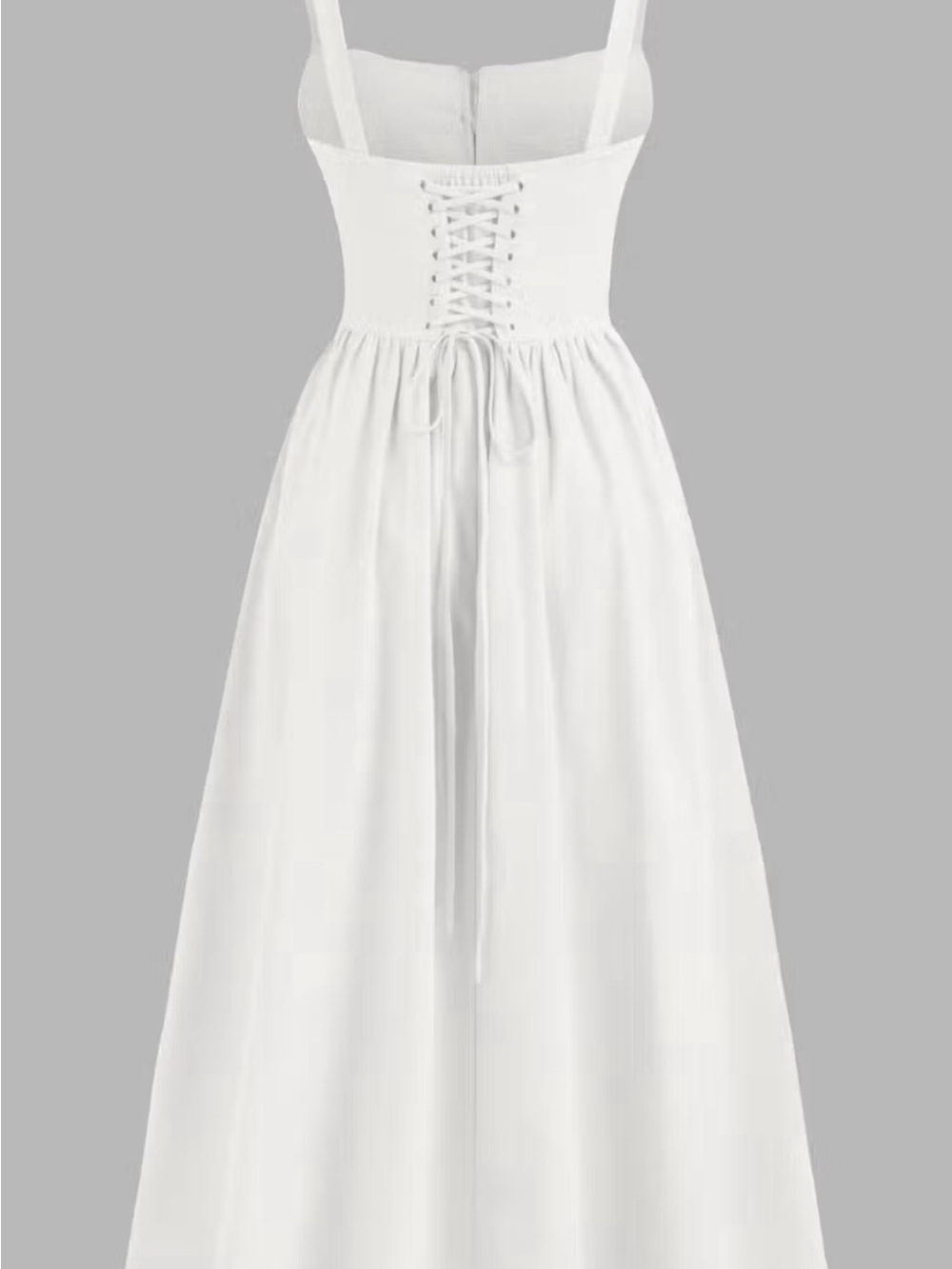 NWT CIDER Cotton-Blend Square Neck Lace Up Ruffle Maxi Dress Sz S - Picture 4 of 9